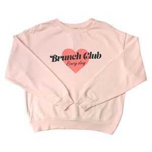 Pink - Wild Fox Ladies Lightweight Long Sleeve Crew Neck Graphic Pullover Sweats